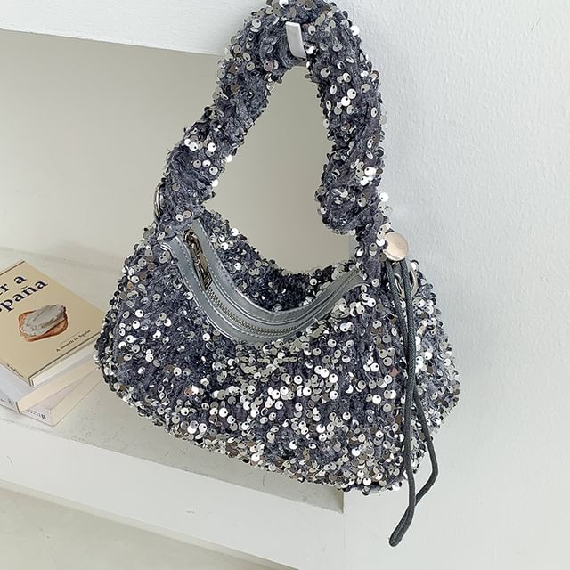 Sequin Handle Crossbody Bag Top
