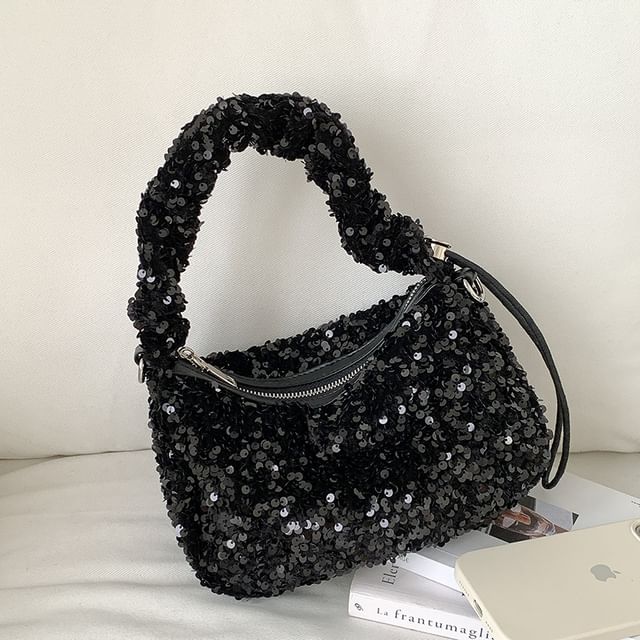 Sequin Handle Crossbody Bag Top
