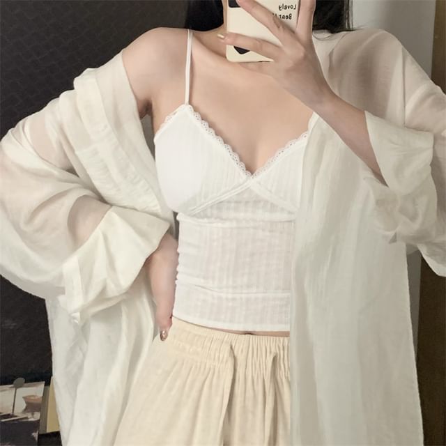 Lace-Panel V-Neck Camisole