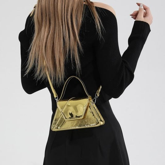 Handle Patent Leather Bag Crossbody Top Flap