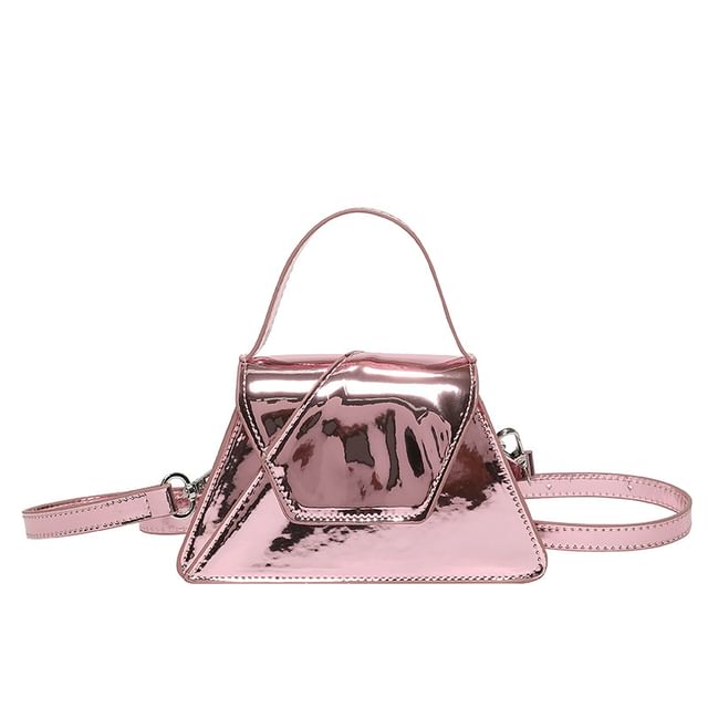 Handle Patent Leather Bag Crossbody Top Flap