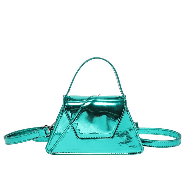 Handle Patent Leather Bag Crossbody Top Flap