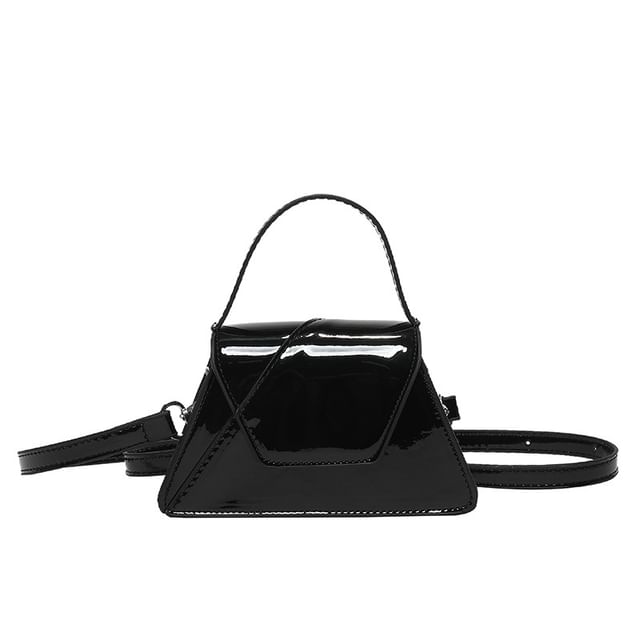 Handle Patent Leather Bag Crossbody Top Flap