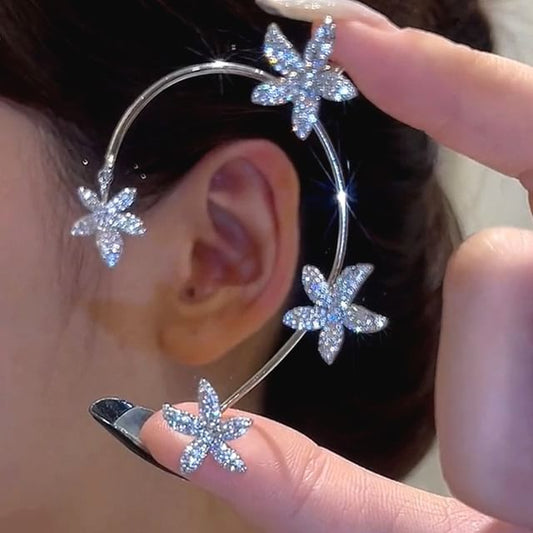 Cuff Rhinestone Floral Ear