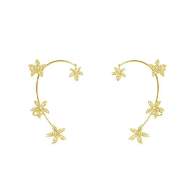 Cuff Rhinestone Floral Ear