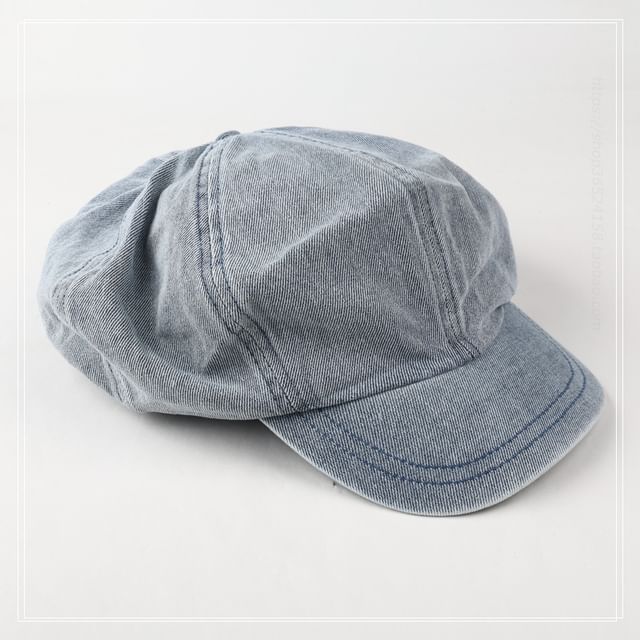 Ribbon Newsboy Denim Cap