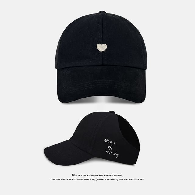 Embroidered Cap Heart Baseball