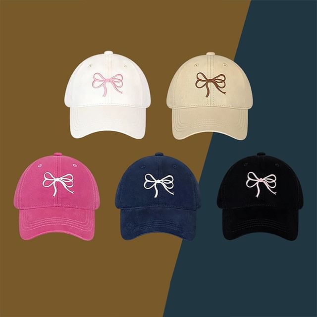 Bow Cap Baseball Embroidered
