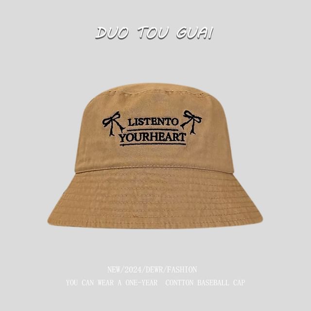 Hat Bucket Embroidered Lettering