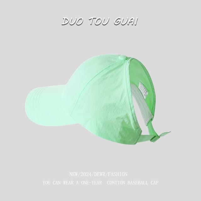 Plain Top Baseball Cap Open