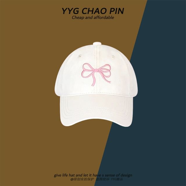 Bow Cap Baseball Embroidered