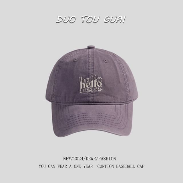 Lettering Embroidered Cap Baseball