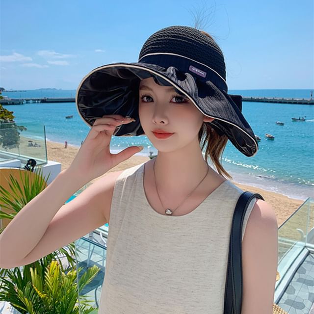 Panel Hat Ruched Bow Sun