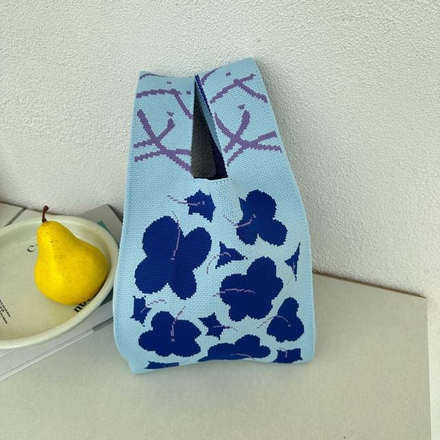Knit Flower Bag Tote