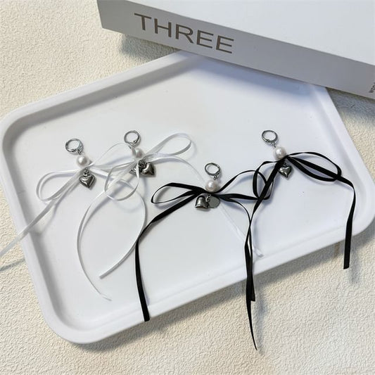 Earring Faux Ribbon / Designs) Pearl (Various Drop