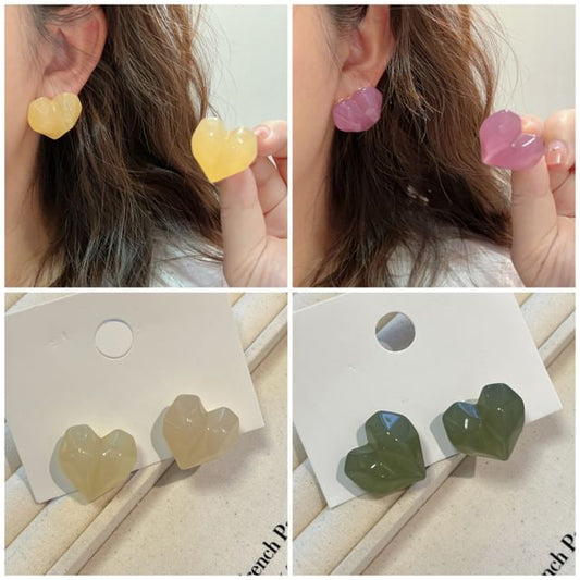 Earring Heart Stud Resin