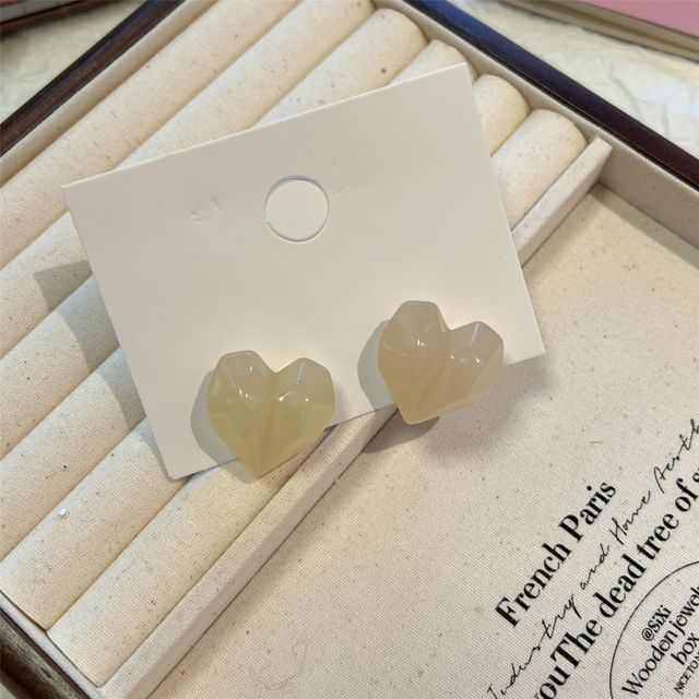 Earring Heart Stud Resin