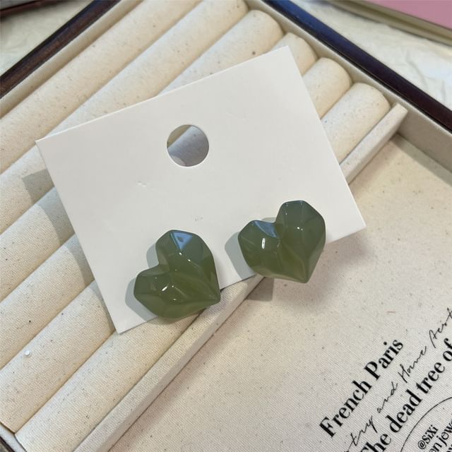 Earring Heart Stud Resin
