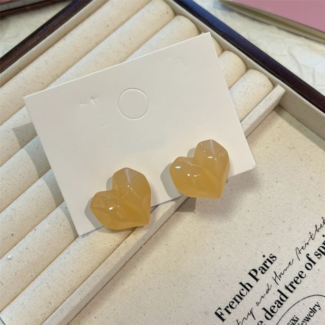 Earring Heart Stud Resin