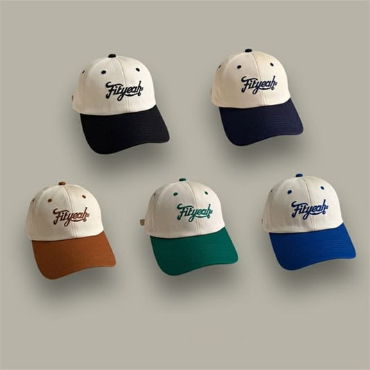 Embroidered Panel Lettering Cap Baseball