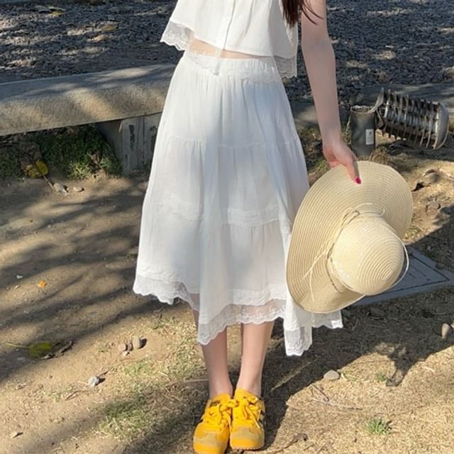 Cami Skirt Trim A-Line High Top Lace Designs) / (Various Waist