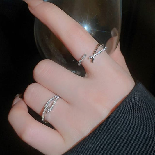 Designs) Ring Rhinestone Open (Various Alloy