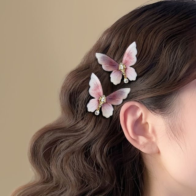 Alloy Butterfly Hair Clip Rhinestone