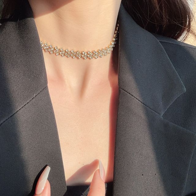 Alloy Rhinestone Choker