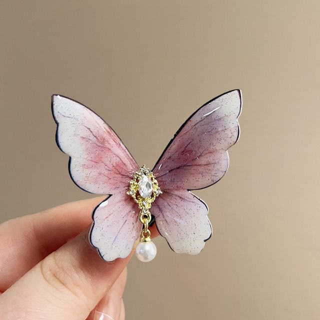 Alloy Butterfly Hair Clip Rhinestone