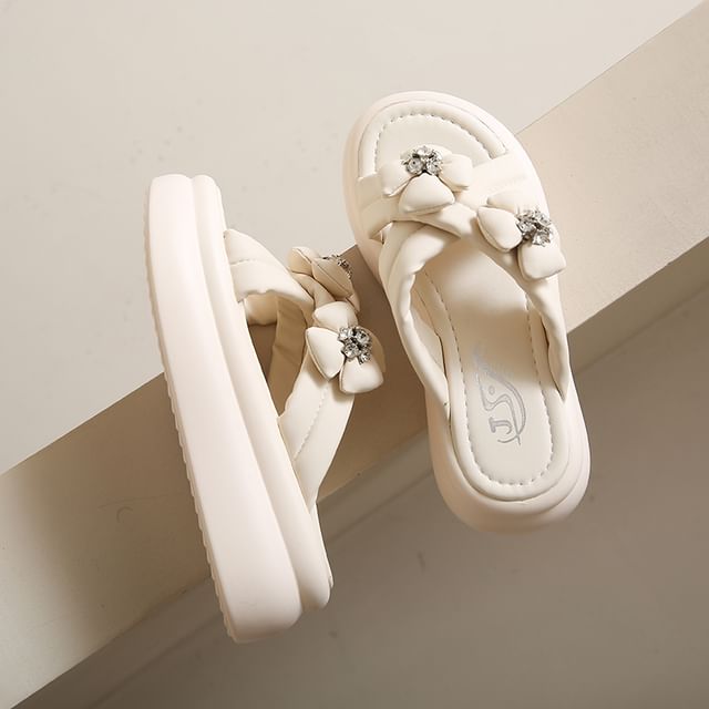 Sandals Slide Platform Flower