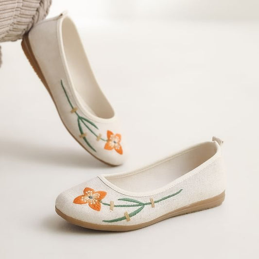 Embroidered Flats Flower