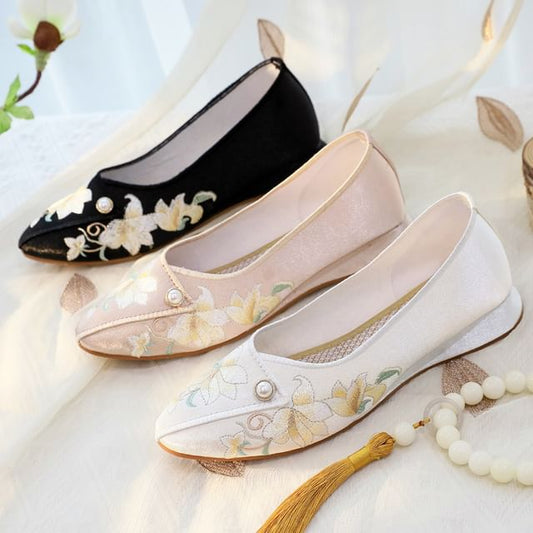 Flower Flats Embroidered