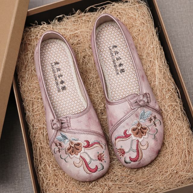 Flats Embroidered Flower