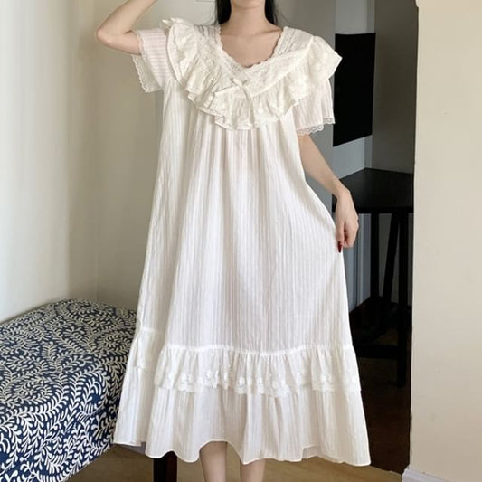 Lace-Trim Pajama Set