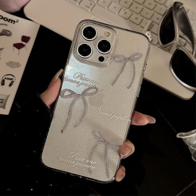 Case Bow Faux Pearl Phone