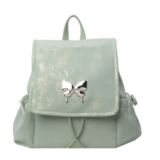 Studded Multi-Pocket Backpack Butterfly Flap