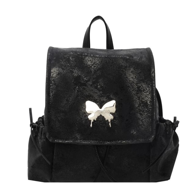Studded Multi-Pocket Backpack Butterfly Flap