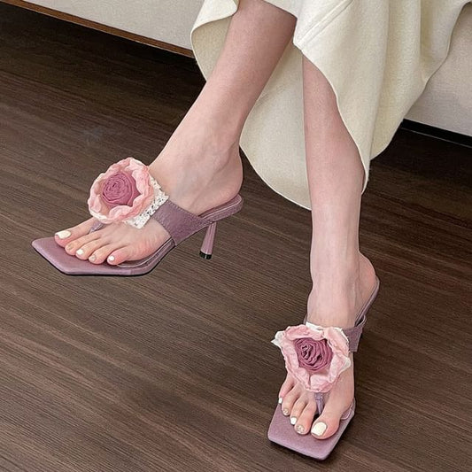 Heel Flops Accent Low Flower Flip