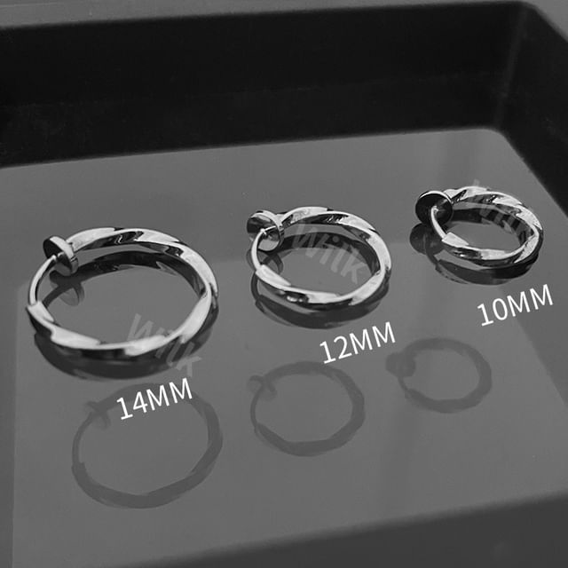 Twisted Stainless Steel Hoop Earring (Various Designs)
