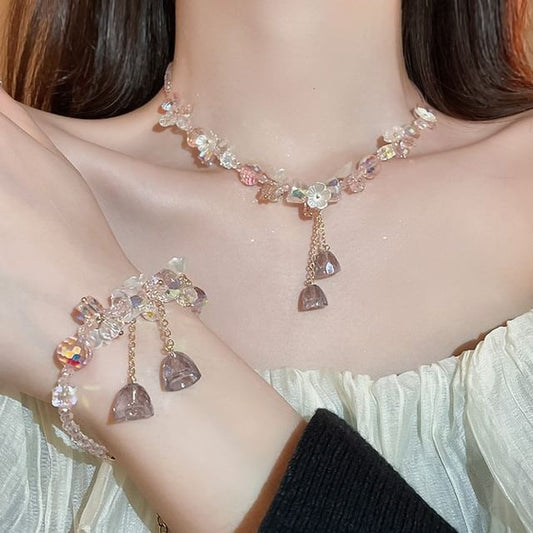 Choker Faux Earring Bracelet Dangle / Crystal