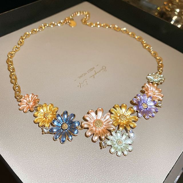 Earring Alloy / Stud Choker Rhinestone Floral