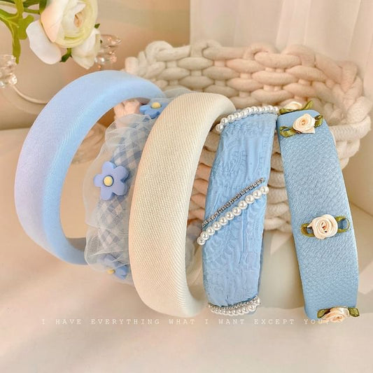 Pearl Faux Hair Band (Various Designs) Flower