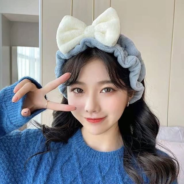 Bow Ruffle Face Wash Headband