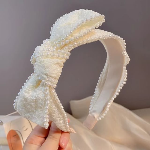 Band Barrette Faux Head Pearl /