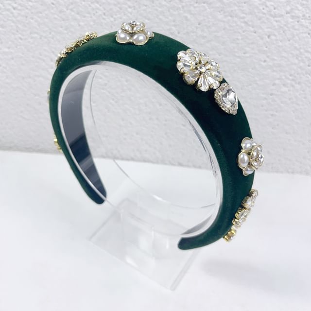 Gemstones Rhinestone Hair Flower Band