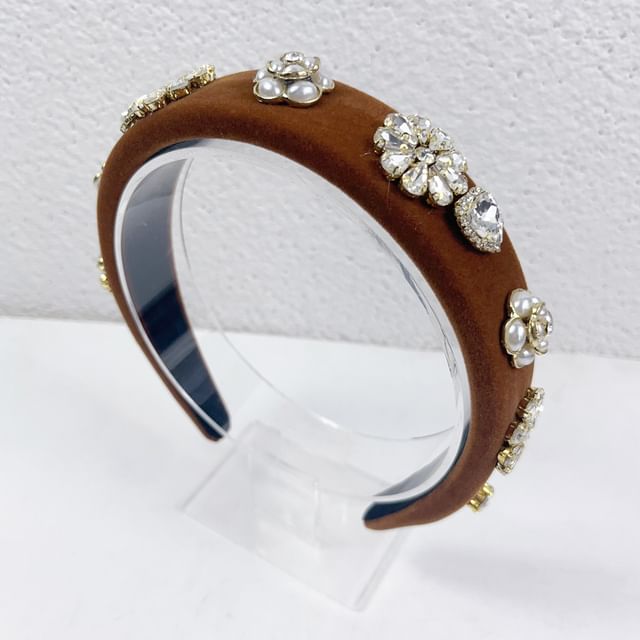 Gemstones Rhinestone Hair Flower Band