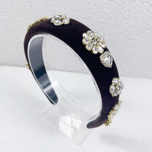 Gemstones Rhinestone Hair Flower Band