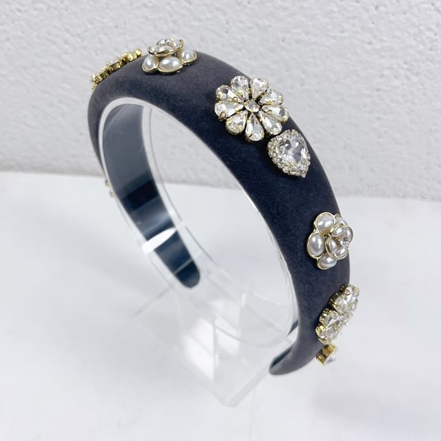 Gemstones Rhinestone Hair Flower Band