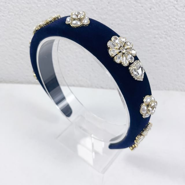 Gemstones Rhinestone Hair Flower Band