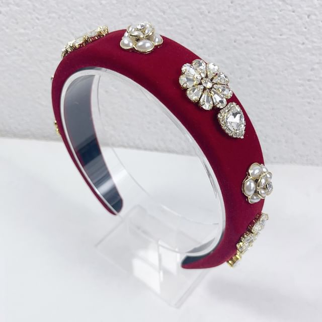 Gemstones Rhinestone Hair Flower Band